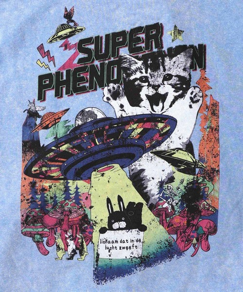 ScoLar(スカラー)の「153774:超常現象プリント ケミカル加工裏毛パーカー(パーカー・レディース・ブルー/チャコールグレー/パープル・M)」の8枚目の写真