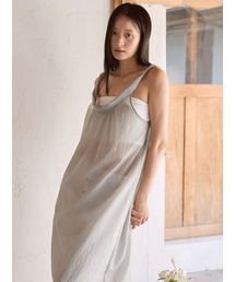 PEEP（ピープ）の「エアリーツイステッドナイロンレイヤードワンピース_セージグリーン（ワンピース）」