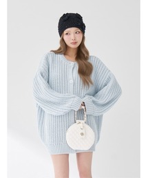 ロービングカラーニットカーディガン