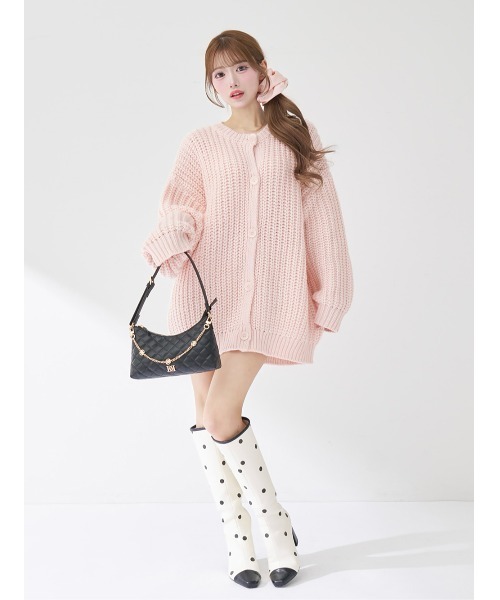 Darich(ダーリッチ)の「ロービングカラーニットカーディガン(カーディガン/ボレロ・レディース・アイボリー/サックスブルー/ピンク/イエロー・FREE)」の11枚目の写真