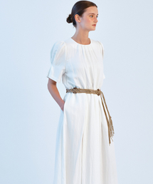 PUFF SLEEVE LONG DRESS - IVORY
