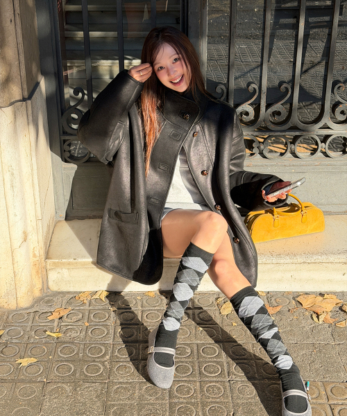 【専用】半額以下 極美品 Drawer 36 21AW ムートンコート セール】(woman) ダスクハイムートンハーフコート_ブラック（ムートン