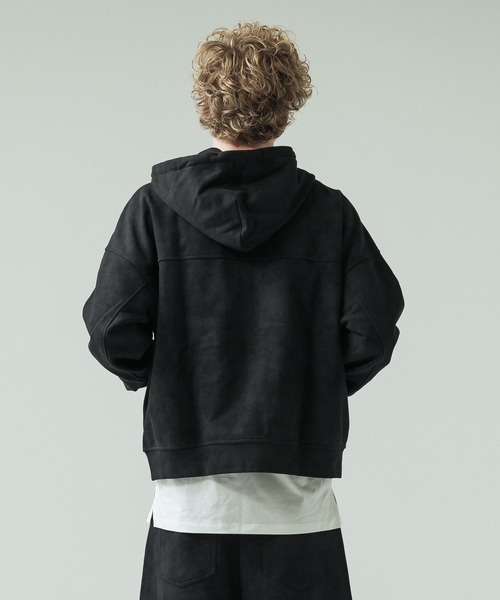 SLICK(スリック)の「【SLICK/スリック】Used Printed Sweat Zip Parka/ユーズドプリントショートレングスジップパーカー/ビンテージ/短丈(パーカー・メンズ・ブラック/グレー・2/1/3)」の6枚目の写真