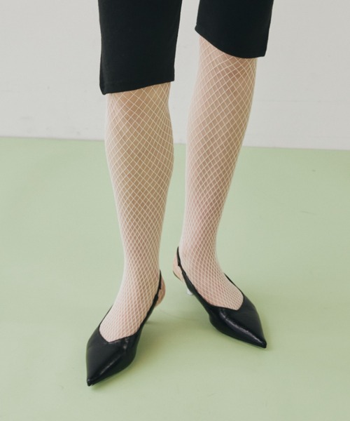 FUULLY STUDIO（フーリィーステューディオ）の「網タイツ（タイツ/ストッキング・レディース・アイボリー・FREE）」の5枚目の写真
