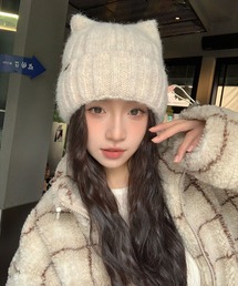 MAISON DE THERESE（メゾン ド テレーズ）の「裏起毛 防寒 猫耳ニット帽（ニットキャップ/ビーニー）」