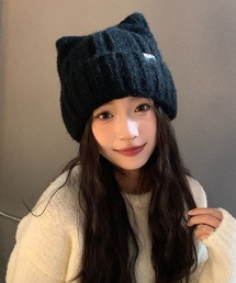 MAISON DE THERESE（メゾン ド テレーズ）の「裏起毛 防寒 猫耳ニット帽（ニットキャップ/ビーニー）」