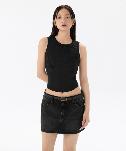 MUSINSA STANDARD WOMAN（ムシンサスタンダードウーマン）の「ウィメンズシャーリングビスチェタンクトップ[ブラック]（Tシャツ/カットソー・レディース・その他・SMALL/MEDIUM/LARGE/X-SMALL）」の3枚目の写真