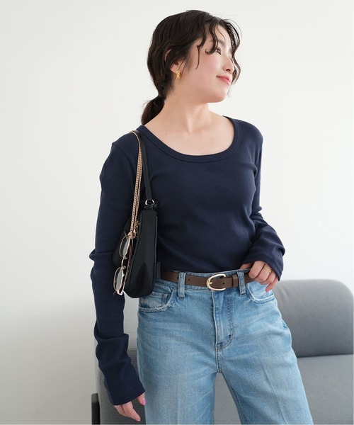 SLOBE IENA（スローブイエナ）の「《WEB限定/追加》パーフェクトカットソー（Tシャツ/カットソー・レディース・ネイビー/グレー/レッド/イエロー・FREE）」の18枚目の写真