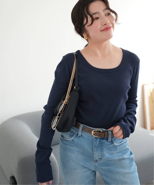 SLOBE IENA（スローブイエナ）の「《WEB限定/追加》パーフェクトカットソー（Tシャツ/カットソー・レディース・ネイビー/グレー/レッド/イエロー・FREE）」の19枚目の写真