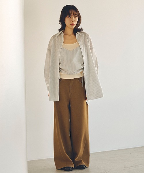 daily CLIP】ストライプギャザーキャミ（キャミソール）｜studio CLIP