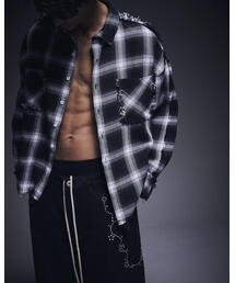 DankeSchon/ダンケシェーン/FLANNEL DAMAGE SHIRTS OMBRE