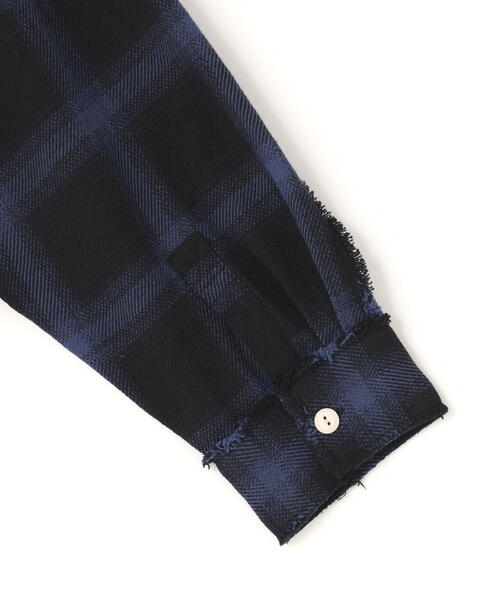 DANKE SCHON(ダンケシェーン)の「DankeSchon/ダンケシェーン/FLANNEL DAMAGE SHIRTS OMBRE(シャツ/ブラウス・レディース・ホワイト/ブルー/レッド・L)」の8枚目の写真
