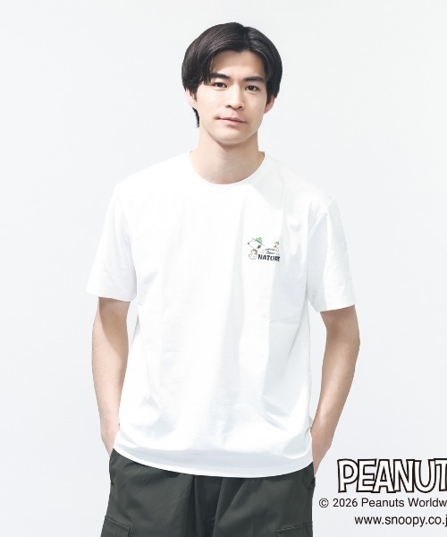PEANUTS(ピーナッツ)の「ピーナッツ PEANUTS グラフィック半袖Tピーナッツ等高線MAP(Tシャツ/カットソー・メンズ・カーキ/ブラック/ブルー/ホワイト・S/M/L/LL/3L)」の2枚目の写真