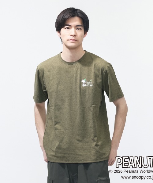 PEANUTS(ピーナッツ)の「ピーナッツ PEANUTS グラフィック半袖Tピーナッツ等高線MAP(Tシャツ/カットソー・メンズ・カーキ/ブラック/ブルー/ホワイト・S/M/L/LL/3L)」の1枚目の写真