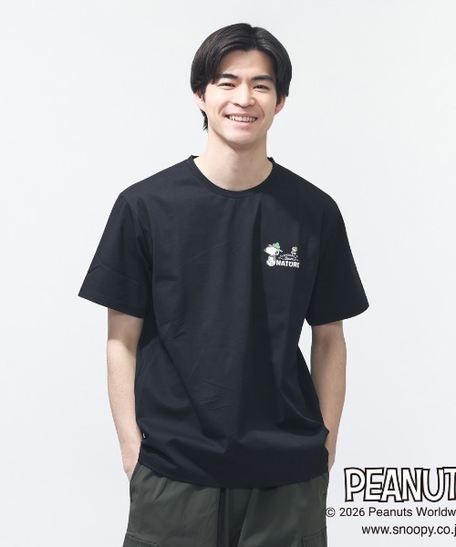 PEANUTS(ピーナッツ)の「ピーナッツ PEANUTS グラフィック半袖Tピーナッツ等高線MAP(Tシャツ/カットソー・メンズ・カーキ/ブラック/ブルー/ホワイト・S/M/L/LL/3L)」の3枚目の写真