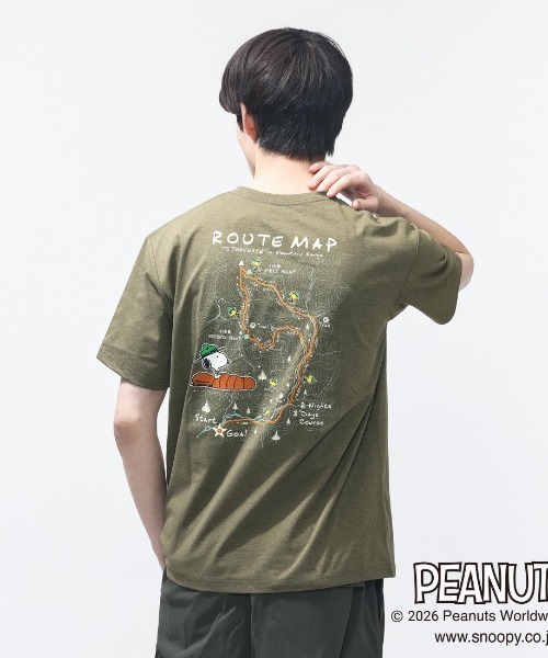 PEANUTS(ピーナッツ)の「ピーナッツ PEANUTS グラフィック半袖Tピーナッツ等高線MAP(Tシャツ/カットソー・メンズ・カーキ/ブラック/ブルー/ホワイト・S/M/L/LL/3L)」の16枚目の写真