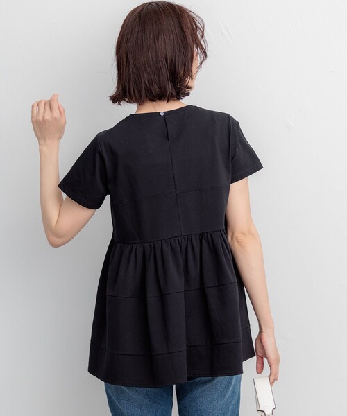 組曲 L(クミキョク オオキイサイズ)の「ビスチェ風ティアードTシャツ(Tシャツ/カットソー・レディース・ブラック系/スカイブルー系・6/5/7)」の14枚目の写真