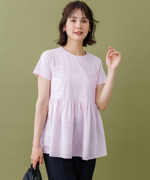 組曲 L(クミキョク オオキイサイズ)の「ビスチェ風ティアードTシャツ(Tシャツ/カットソー・レディース・ブラック系/スカイブルー系・6/5/7)」の18枚目の写真