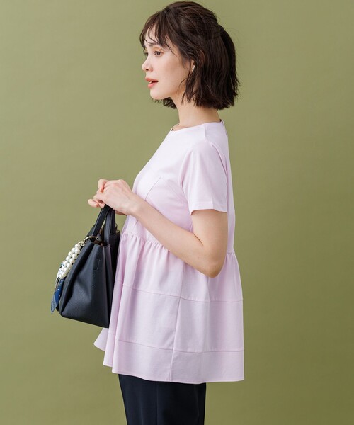 組曲 L(クミキョク オオキイサイズ)の「ビスチェ風ティアードTシャツ(Tシャツ/カットソー・レディース・ブラック系/スカイブルー系・6/5/7)」の19枚目の写真