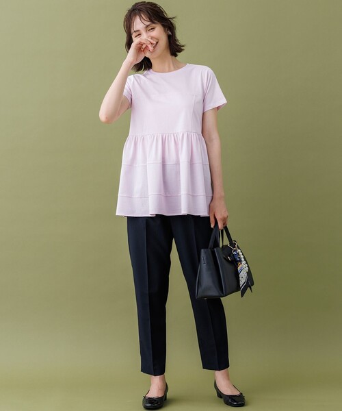組曲 L(クミキョク オオキイサイズ)の「ビスチェ風ティアードTシャツ(Tシャツ/カットソー・レディース・ブラック系/スカイブルー系・6/5/7)」の21枚目の写真