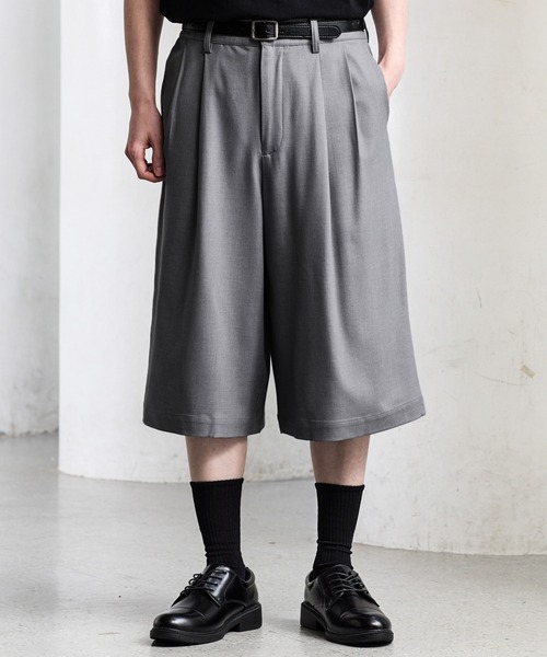 CLEL（クレイル）の「【CLEL】Summer Wool Blend Half Slacks Pants / サマーウールブレンド ハーフスラックスパンツ【セットアップ対応】（その他パンツ・メンズ・グレー/モカ/ブラック・L/M/S/XS）」の2枚目の写真