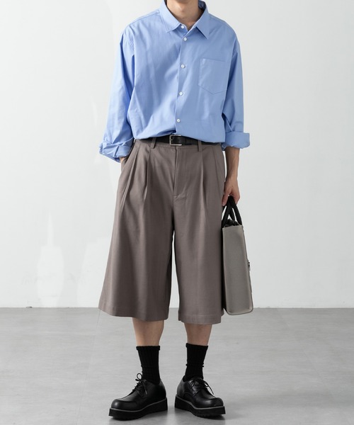 CLEL（クレイル）の「【CLEL】Summer Wool Blend Half Slacks Pants / サマーウールブレンド ハーフスラックスパンツ【セットアップ対応】（その他パンツ・メンズ・グレー/モカ/ブラック・L/M/S/XS）」の7枚目の写真