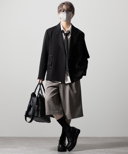 CLEL（クレイル）の「【CLEL】Summer Wool Blend Half Slacks Pants / サマーウールブレンド ハーフスラックスパンツ【セットアップ対応】（その他パンツ・メンズ・グレー/モカ/ブラック・L/M/S/XS）」の4枚目の写真
