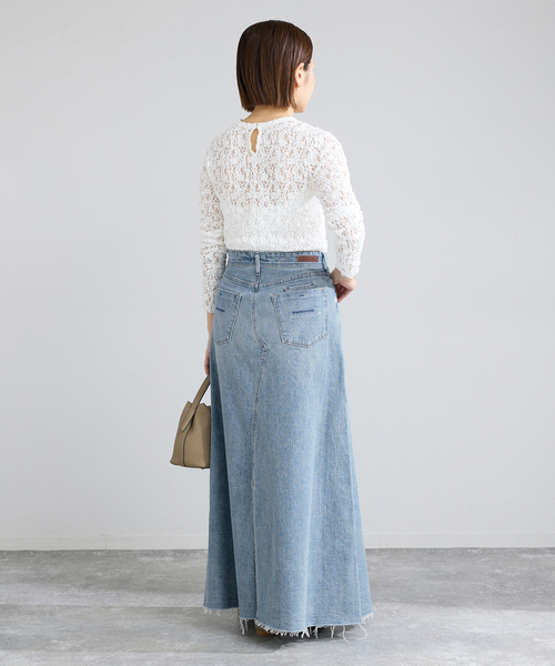 IENA（イエナ）の「YANUK/ヤヌーク Flare Long Skirt スカート（デニムスカート・レディース・ブルー・SMALL/MEDIUM/LARGE）」の16枚目の写真