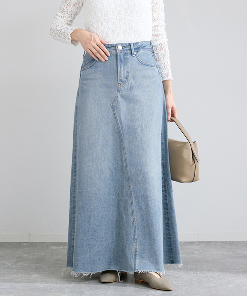 IENA（イエナ）の「YANUK/ヤヌーク Flare Long Skirt スカート（デニムスカート・レディース・ブルー・SMALL/MEDIUM/LARGE）」の18枚目の写真