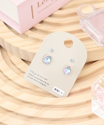 JOSSDROPS 4点セット 金属アレルギー対応 樹脂ポスト 日本製 キラキラ オーロラ ピアス 男女兼用