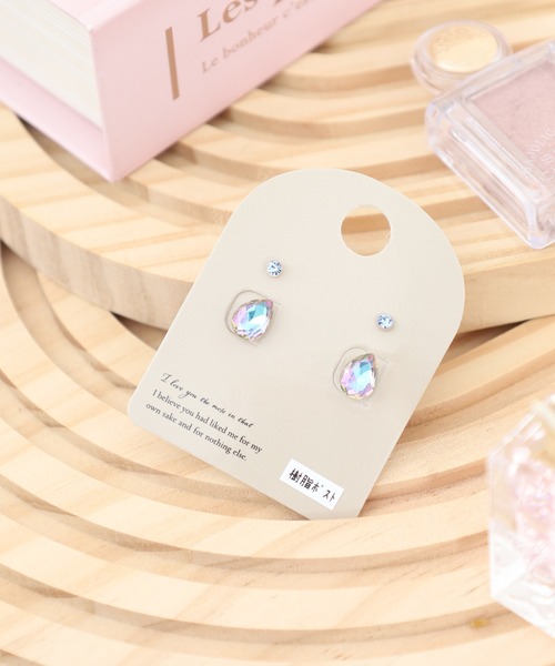 JOSSDROPS(ジョズドロップス)の「JOSSDROPS 4点セット 金属アレルギー対応 樹脂ポスト 日本製 キラキラ オーロラ ピアス 男女兼用(ピアス(両耳用)・レディース・ブルー/その他4/その他12/その他6/その他2/その他5/イエロー/パープル/ラベンダー/その他11/その他10/レインボー/レッド/その他8/ピンク/その他9/ストーン/その他1・FREE)」の9枚目の写真