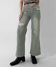 jiasecond.（ジアセカンド）の「【jiasecond.】ダメージデニム / ボトムス デニム パンツ ダメージ ルーズ ワイド ZOZOTOWN限定（デニムパンツ）」