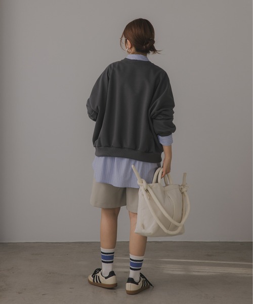 210nouve（トゥージュヌーブ）の「VINTAGE ロゴ オーバーサイズ 刺繍 スウェット トレーナー（スウェット・レディース・チャコールグレー/オレンジ/オートミール・FREE）」の12枚目の写真