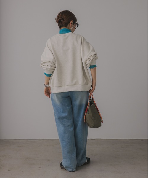 210nouve（トゥージュヌーブ）の「VINTAGE ロゴ オーバーサイズ 刺繍 スウェット トレーナー（スウェット・レディース・チャコールグレー/オレンジ/オートミール・FREE）」の10枚目の写真