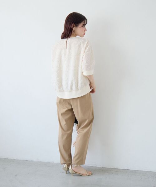 le.coeur blanc（ルクールブラン）の「《WEB限定》ジャガードクルーネックブラウス（シャツ/ブラウス・レディース・ライトピンク/ブラック/アイボリー・38）」の8枚目の写真