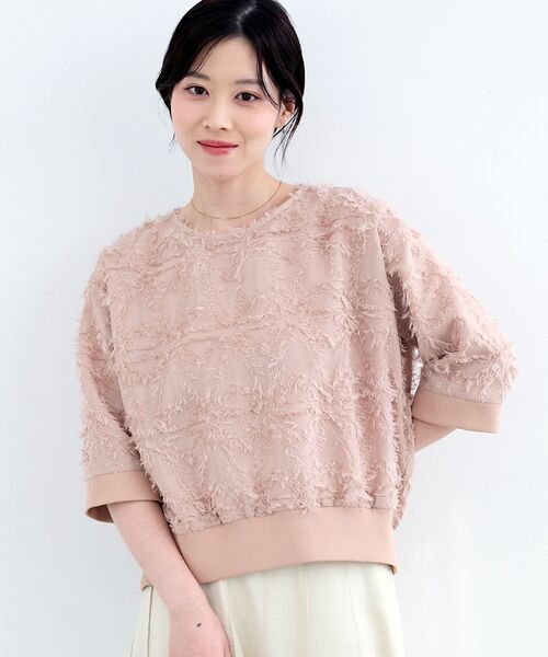 le.coeur blanc（ルクールブラン）の「《WEB限定》ジャガードクルーネックブラウス（シャツ/ブラウス・レディース・ライトピンク/ブラック/アイボリー・38）」の10枚目の写真