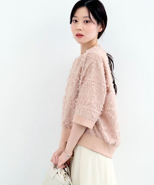 le.coeur blanc（ルクールブラン）の「《WEB限定》ジャガードクルーネックブラウス（シャツ/ブラウス・レディース・ライトピンク/ブラック/アイボリー・38）」の11枚目の写真