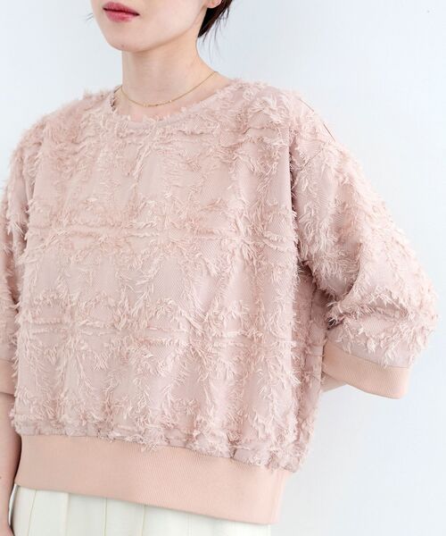 le.coeur blanc（ルクールブラン）の「《WEB限定》ジャガードクルーネックブラウス（シャツ/ブラウス・レディース・ライトピンク/ブラック/アイボリー・38）」の13枚目の写真