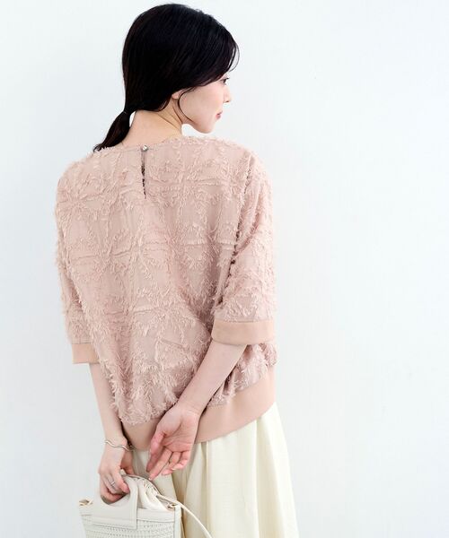 le.coeur blanc（ルクールブラン）の「《WEB限定》ジャガードクルーネックブラウス（シャツ/ブラウス・レディース・ライトピンク/ブラック/アイボリー・38）」の17枚目の写真