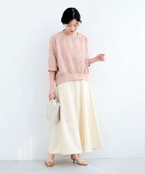 le.coeur blanc（ルクールブラン）の「《WEB限定》ジャガードクルーネックブラウス（シャツ/ブラウス・レディース・ライトピンク/ブラック/アイボリー・38）」の19枚目の写真