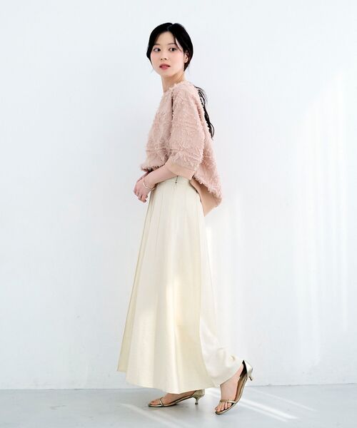 le.coeur blanc（ルクールブラン）の「《WEB限定アイテム》ジャガードクルーネックブラウス（シャツ/ブラウス・レディース・ライトピンク/ブラック/アイボリー・38）」の7枚目の写真