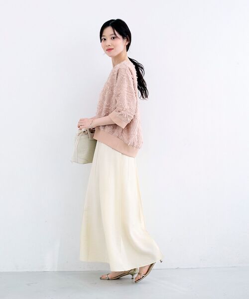 le.coeur blanc（ルクールブラン）の「《WEB限定アイテム》ジャガードクルーネックブラウス（シャツ/ブラウス・レディース・ライトピンク/ブラック/アイボリー・38）」の8枚目の写真