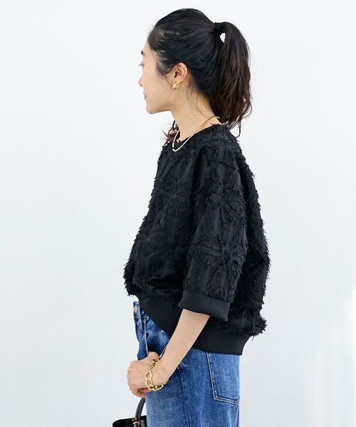 le.coeur blanc（ルクールブラン）の「《WEB限定アイテム》ジャガードクルーネックブラウス（シャツ/ブラウス・レディース・ライトピンク/ブラック/アイボリー・38）」の15枚目の写真