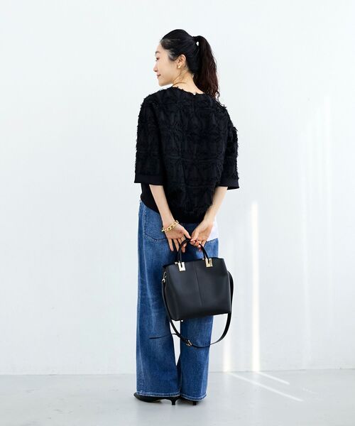 le.coeur blanc（ルクールブラン）の「《WEB限定アイテム》ジャガードクルーネックブラウス（シャツ/ブラウス・レディース・ライトピンク/ブラック/アイボリー・38）」の20枚目の写真