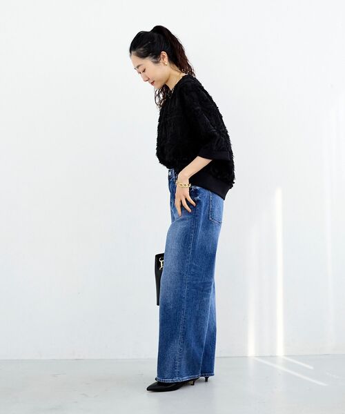 le.coeur blanc（ルクールブラン）の「《WEB限定アイテム》ジャガードクルーネックブラウス（シャツ/ブラウス・レディース・ライトピンク/ブラック/アイボリー・38）」の21枚目の写真