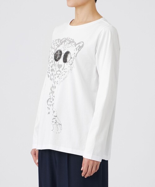 EVEX by KRIZIA（エヴェックスバイクリツィア）の「【L】【ウォッシャブル】グラスパンサープリントカットソー（Tシャツ/カットソー・レディース・ブルー系その他2/チャコールグレー/オフホワイト・46/44）」の11枚目の写真