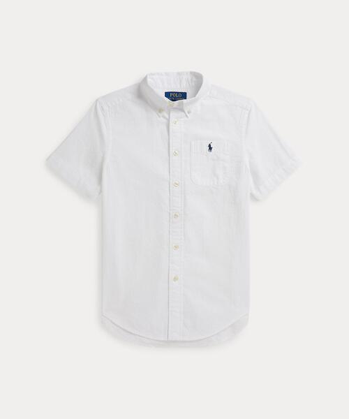 POLO RALPH LAUREN CHILDRENSWEAR(ポロ ラルフ ローレン チルドレンズウェア)の「コットン シアサッカー ショートスリーブ シャツ(シャツ/ブラウス・キッズ・ホワイト・L)」の1枚目の写真
