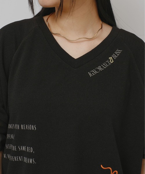palm RICHE(ポームリシュ)の「前後2WAYふくれJQT(Tシャツ/カットソー・レディース・ブラック/ライトイエロー/オフホワイト・M)」の11枚目の写真