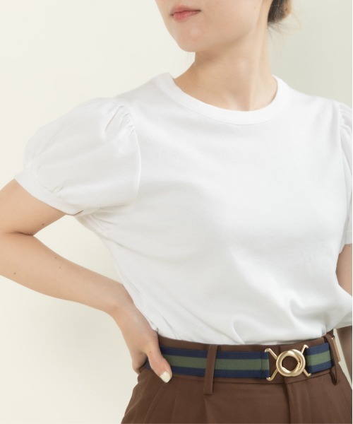 CHILD WOMAN(チャイルドウーマン)の「連シルフライス パフスリーブTシャツ(Tシャツ/カットソー・レディース・ホワイト/レッド/ブラック系その他/ブラック/レッド系その他・FREE)」の15枚目の写真