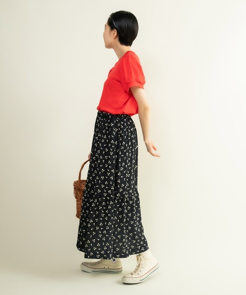 CHILD WOMAN(チャイルドウーマン)の「連シルフライス パフスリーブTシャツ(Tシャツ/カットソー・レディース・ホワイト/レッド/ブラック系その他/ブラック/レッド系その他・FREE)」の19枚目の写真